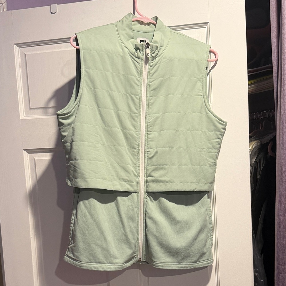 Women's Foot Joy Sleeveless Quilted Jacket - Light Green